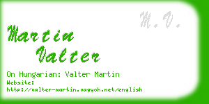 martin valter business card